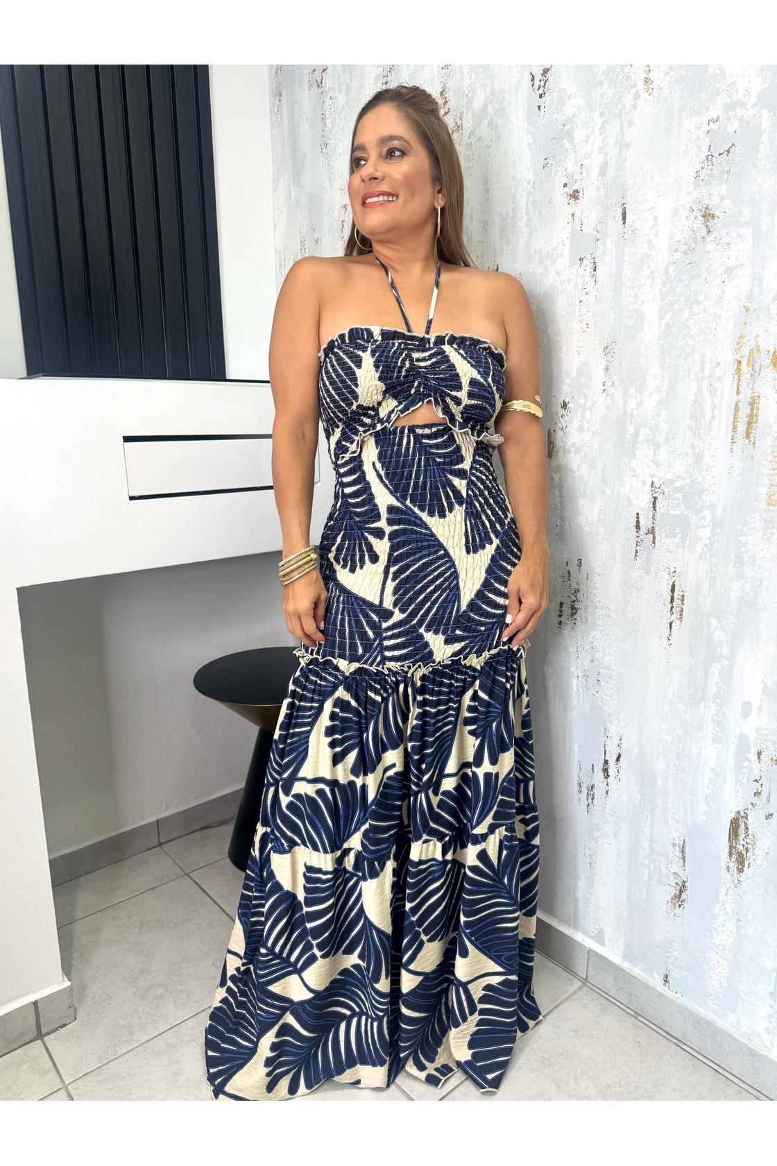 Mermaid Palm Maxi Dress